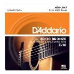 D'Addario EJ10 80/20 Bronze Accoustic Guitar Strings