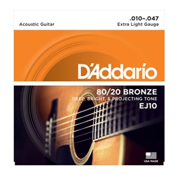 D'Addario EJ10 80/20 Bronze Accoustic Guitar Strings